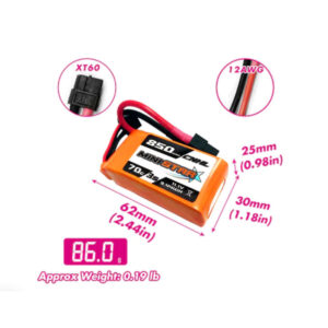 CNHL MiniStar 850mAh 11.1V 3S 70C Lipo Battery (XT60) - info