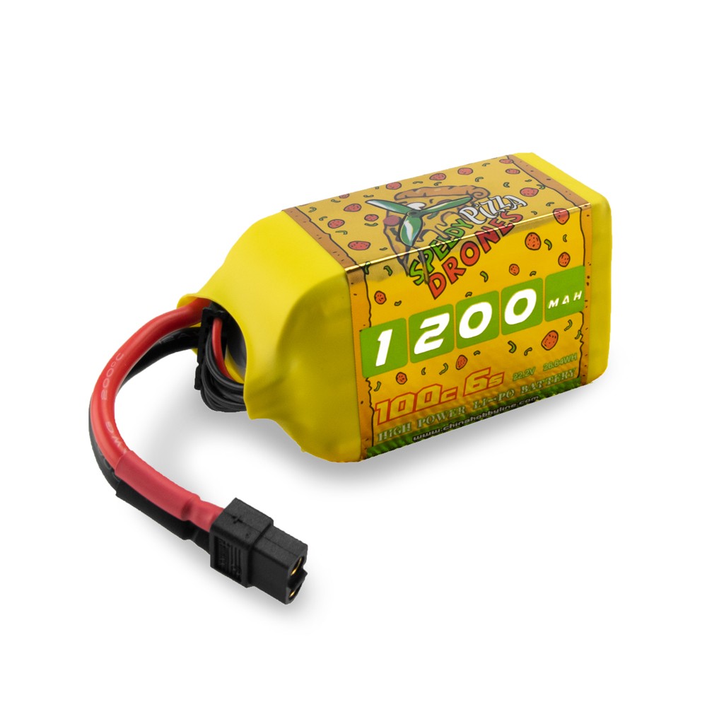 CNHL Speedy Pizza Drones 1200mAh 22.2V 6S 100C Lipo Battery - XT60 -  KiwiQuads