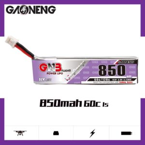 GNB 850mah 1s battery for longer flights on your th3+