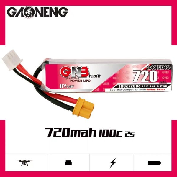 GNB 720mah 2S battery summary