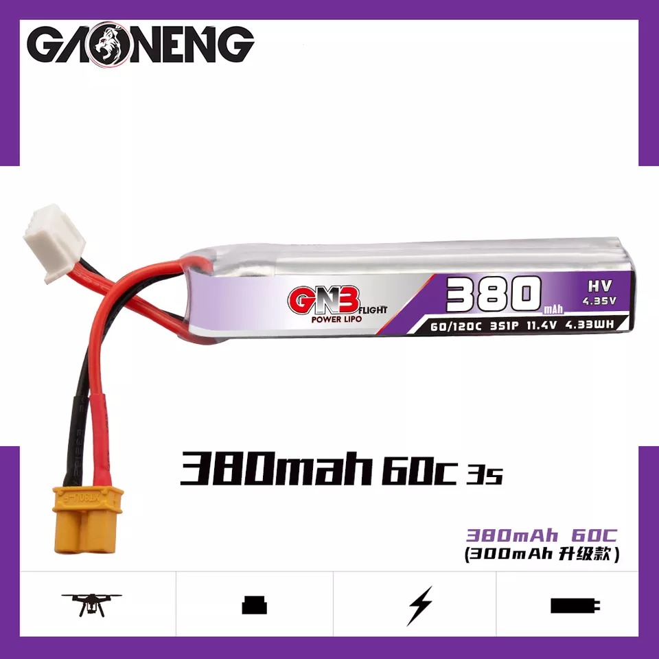 GNB 380mah 3S Lipo HV 60C