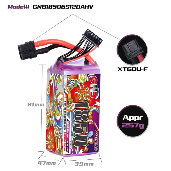 GNB Battery 22.8V 120C 1850mAh 6S HV - Image 3
