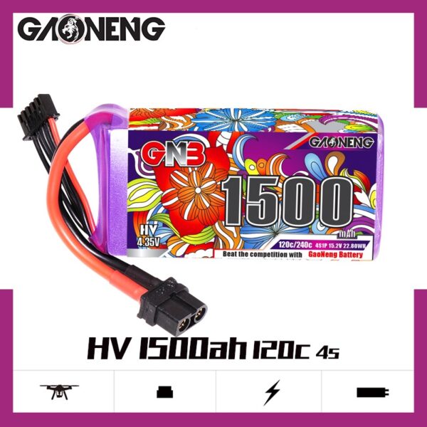 Product image for GNB Battery 15.2V 120C 1500mAh 4S HV