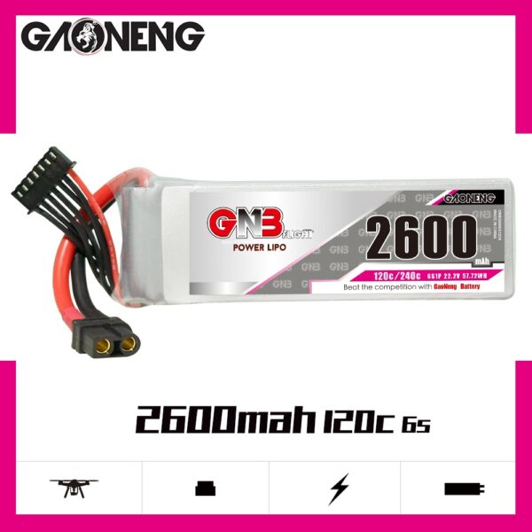 Product image for GNB Battery 22.2V 120C 2600mAh 6S