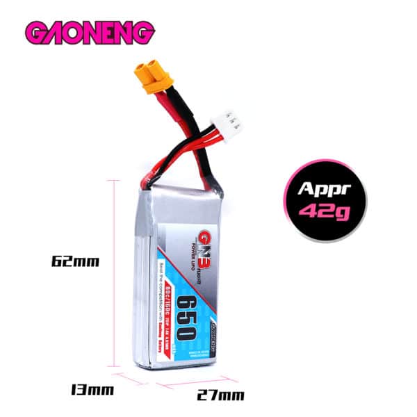GNB Battery 7.4V 80C 650mAh 2S - Image 3