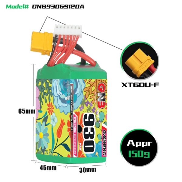 GNB Battery 22.2V 120C 930mAh 6S - Image 3