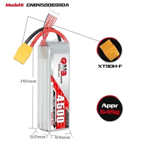 GNB Battery 22.2V 110C 4500mAh 6S - Image 3