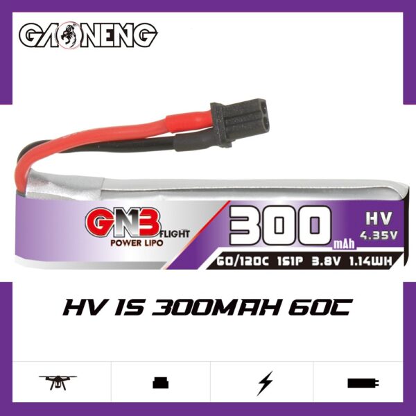 GNB Battery 3.8V 60C 300mAh 1S HV A30 Cabled Connector
