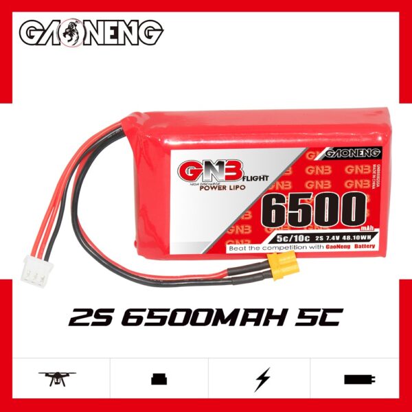 GNB Battery 7.4V 6500mAh 2S for RadioMaster Boxer