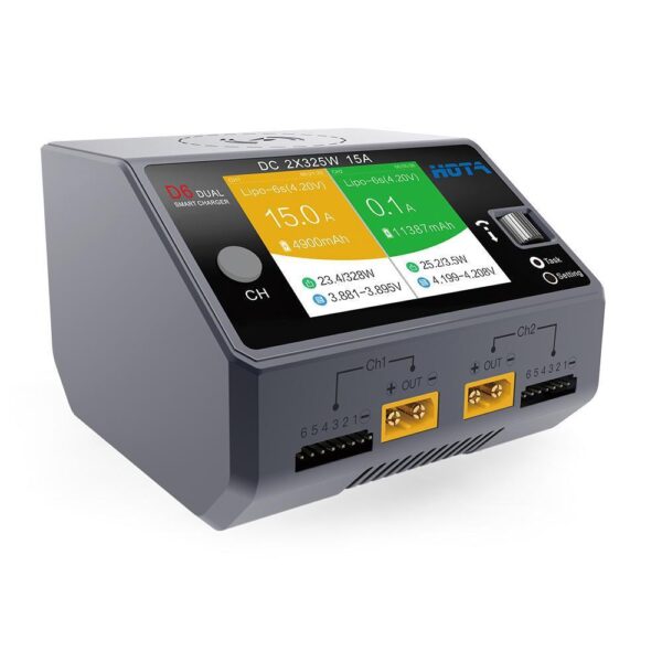 HOTA D6 325W 15A 1-6S Dual Channel DC Smart Charger w/ Wireless Cellphone Charging - Image 2
