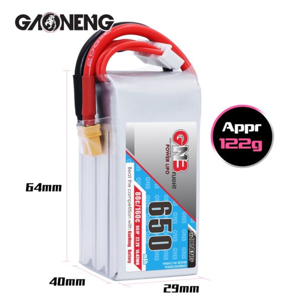 gaoneng gnb lipo battery 650mah 6s 80c