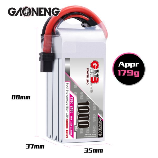 gaoneng gnb lipo battery 1000mah 120c 6s