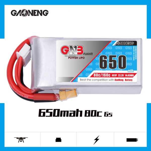 gaoneng gnb lipo battery 650mah 6s 80c