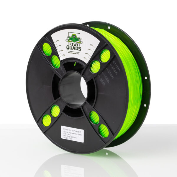 KiwiQuads TPU Filament 1kg - Transparent Green