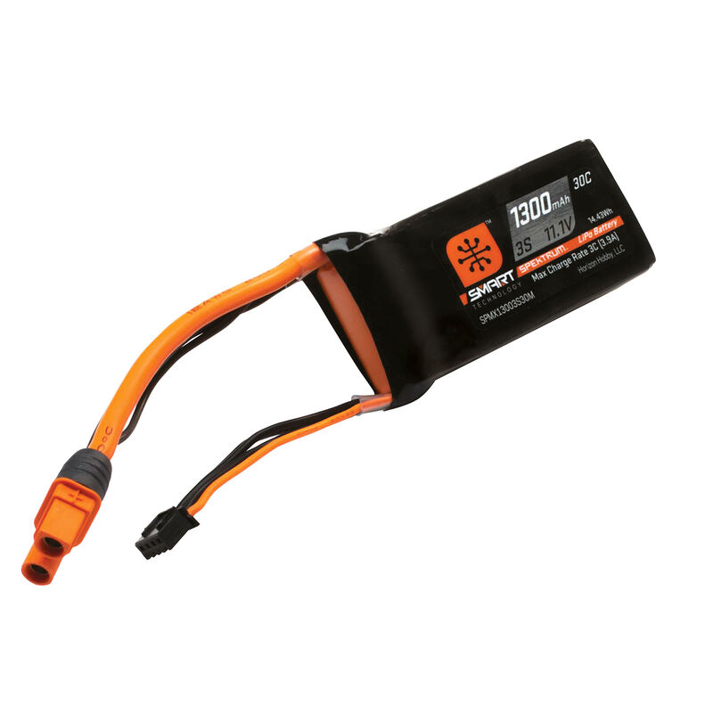 Spektrum 1300mAh 3S 11.1V Smart LiPo Battery 30C IC3