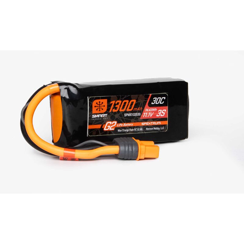 Spektrum 1300mAh 3S 11.1V Smart G2 LiPo 30C IC3
