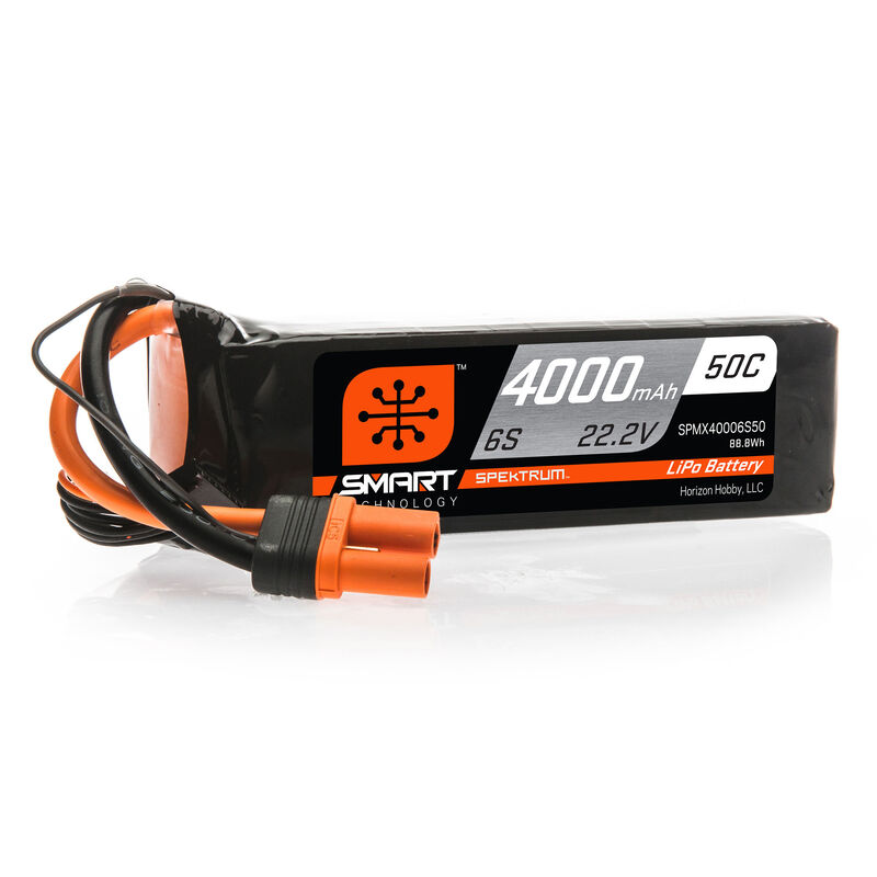 Spektrum 4000mAh 6S 22.2V 50C Smart LiPo Battery; IC5