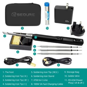 Sequre S99 Soldering Iron Support PD-QC-DC-PPS Power Supply (3 Styles) - S99 Kit（K+I+B1+BC2）-(US+UK+EU+AU)