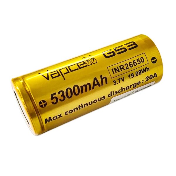 Vapcell G53 5300mah 20A 26650 Li-Ion Battery - Image 2