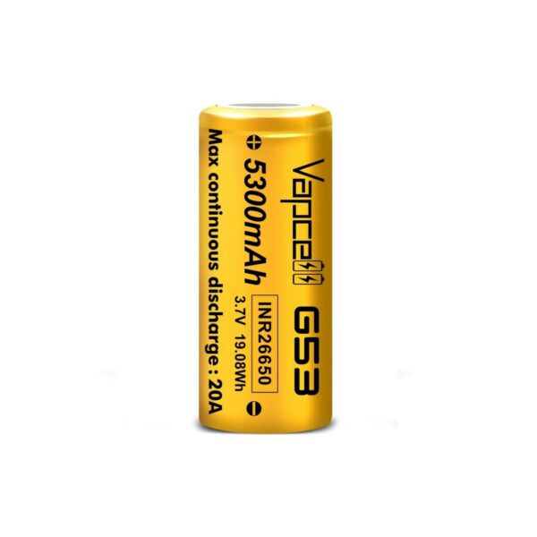 Vapcell G53 5300mah 20A 26650 Li-Ion Battery