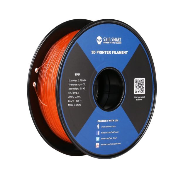 SainSmart TPU Flexible Filament 1.75mm 0.8kg - Coral